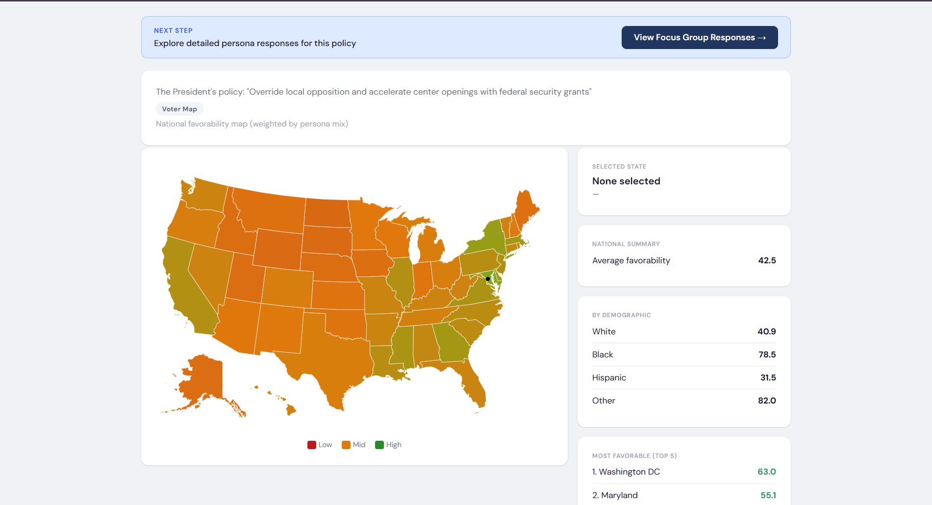 State-by-state approval map across all 50 states