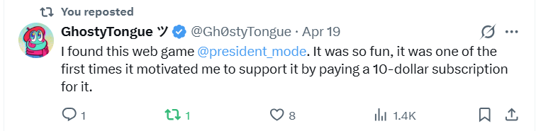 Player review of President Simulator